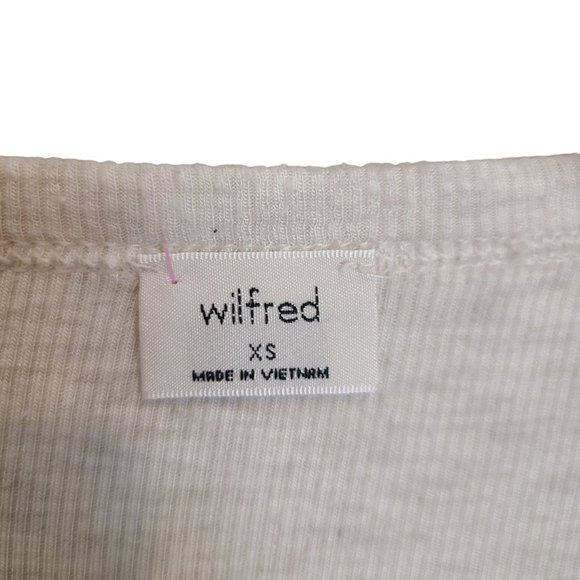 Wilfred Aritzia Womens XS Beige Long Sleeves Button Front V-Neck Reanne Shirt - Picture 6 of 8